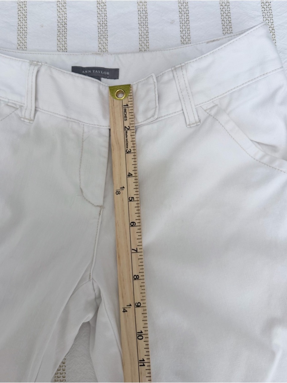 Ann Taylor White Cropped Wide Leg Pants Size 4 Stretch - Picture 10 of 11
